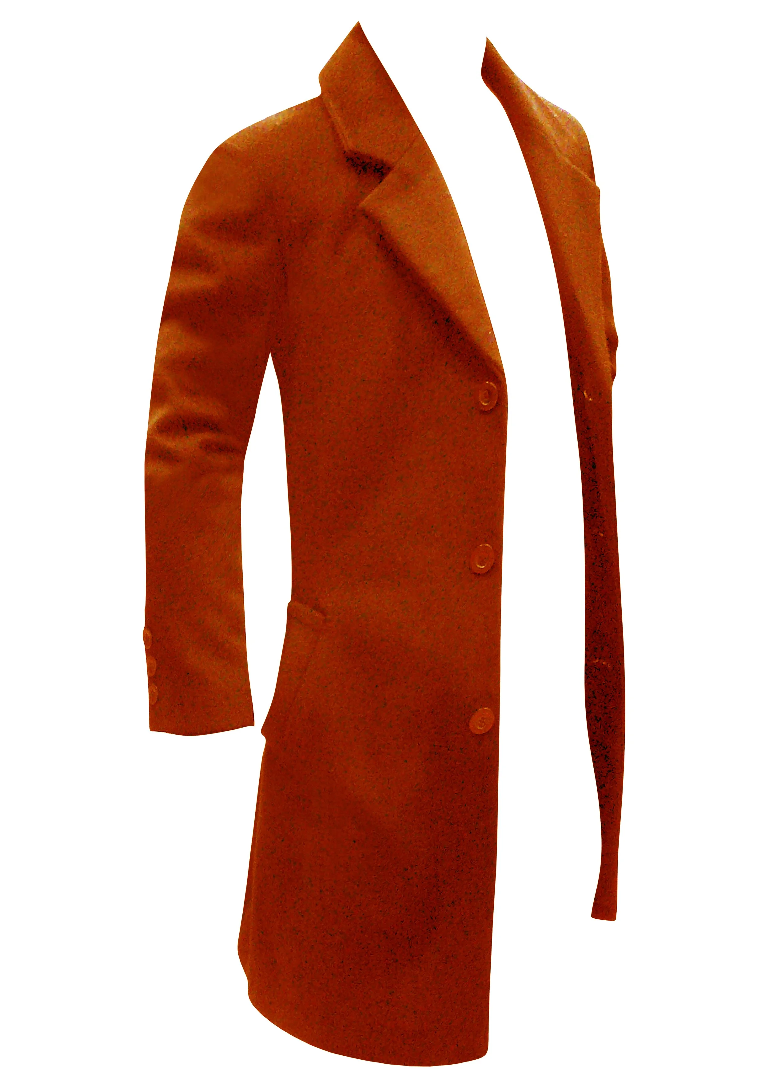 rusty orange men premium wool cashmere overcoat classy comfortable